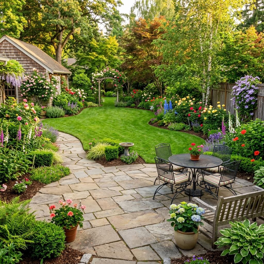 Beautiful landscaped garden